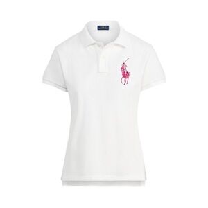 Ralph Lauren White Polo with Pink Emblem